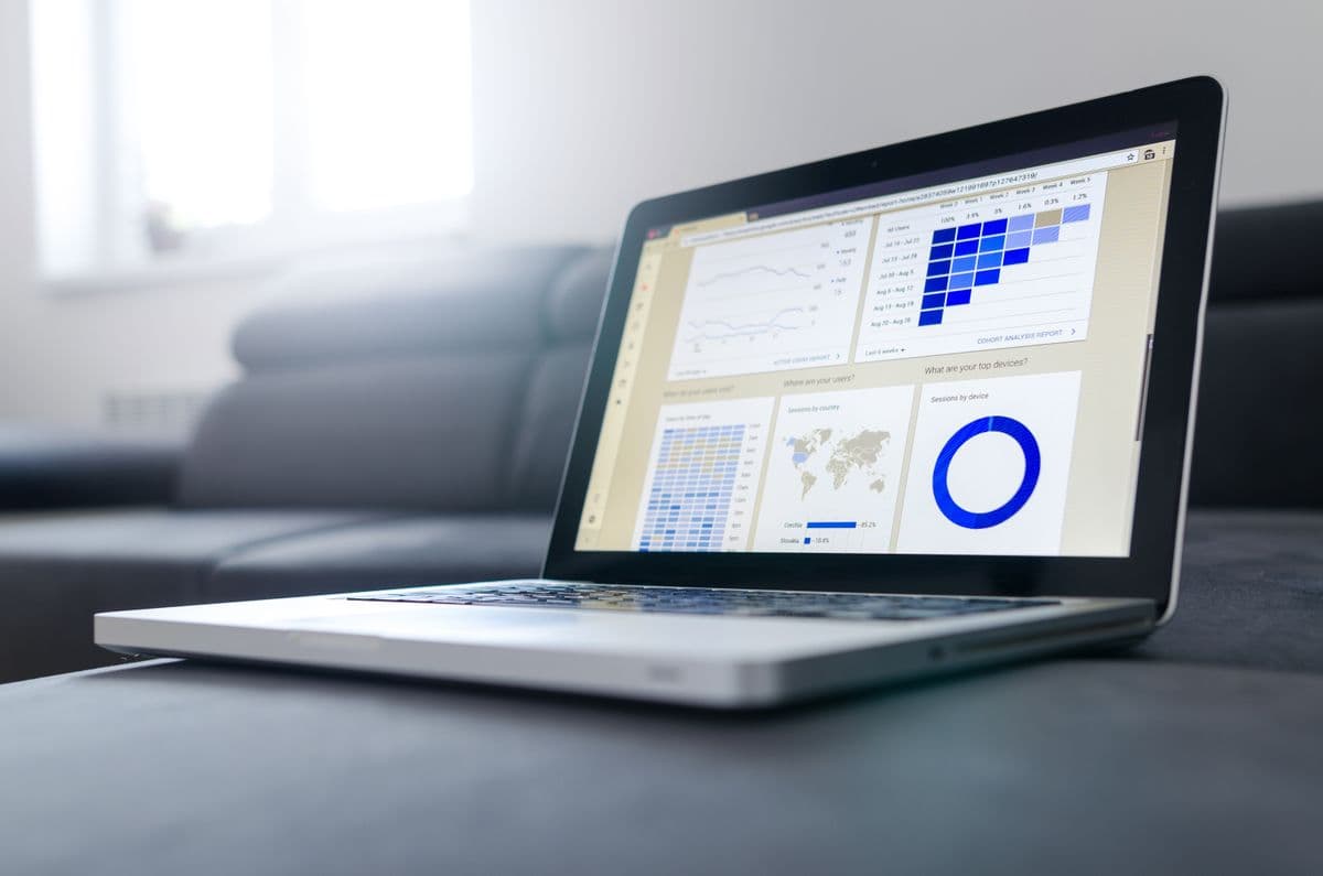 A performance dashboard on a laptop