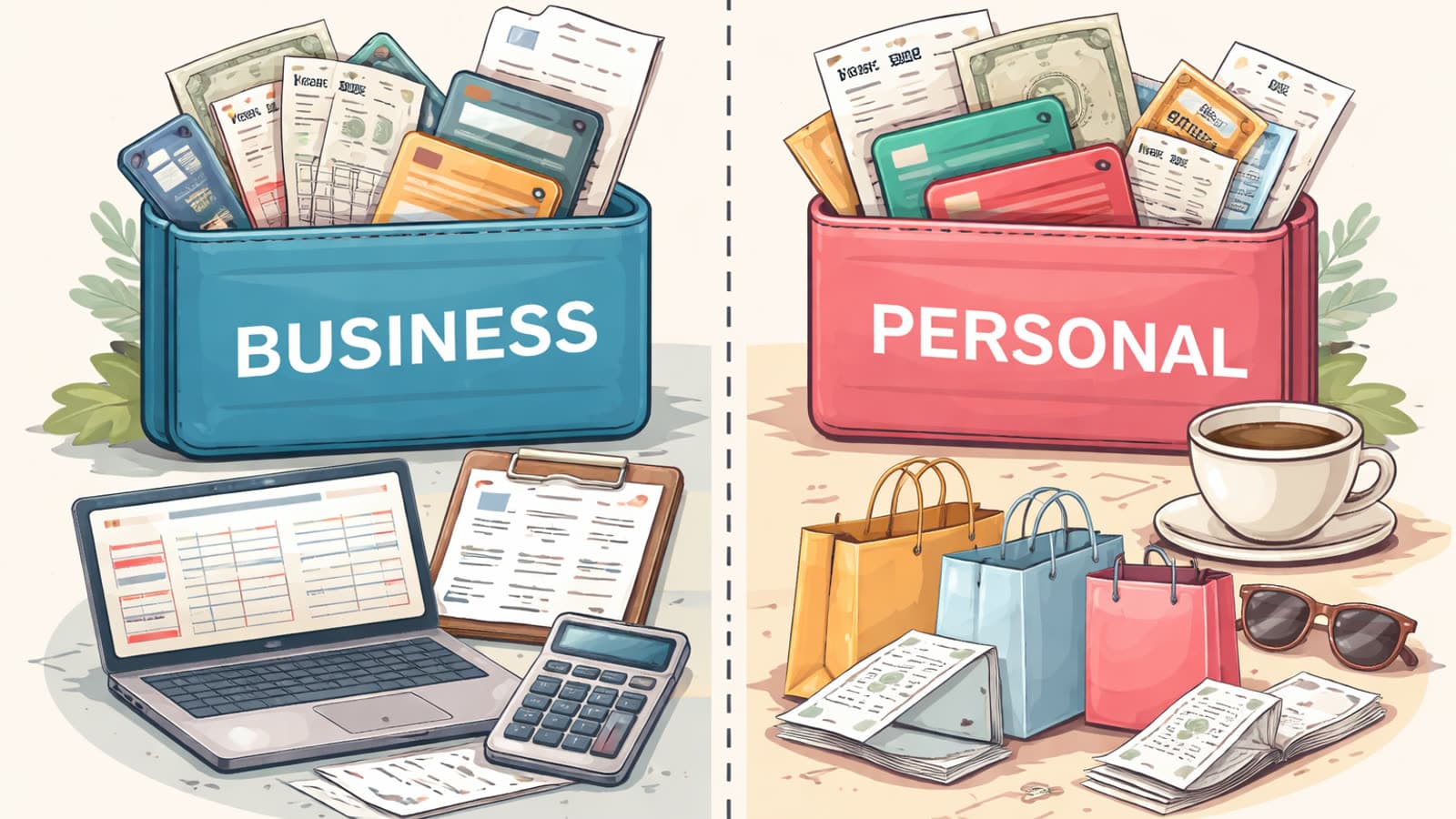 Article cover illustration: Why Separating Personal and Business Finances Is Crucial for Legal Protection and Clean Bookkeeping